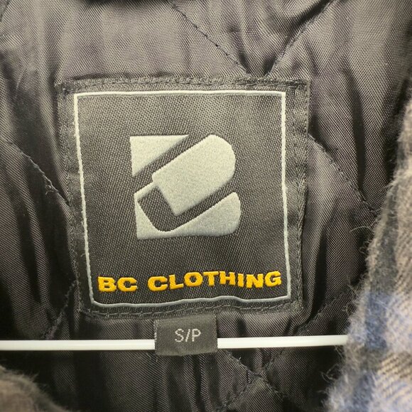 BC‎ CLOTHING Plaid Lined Blue Grey Black Fall Jacket Gorpcore Hackburry sz S - Picture 3 of 5